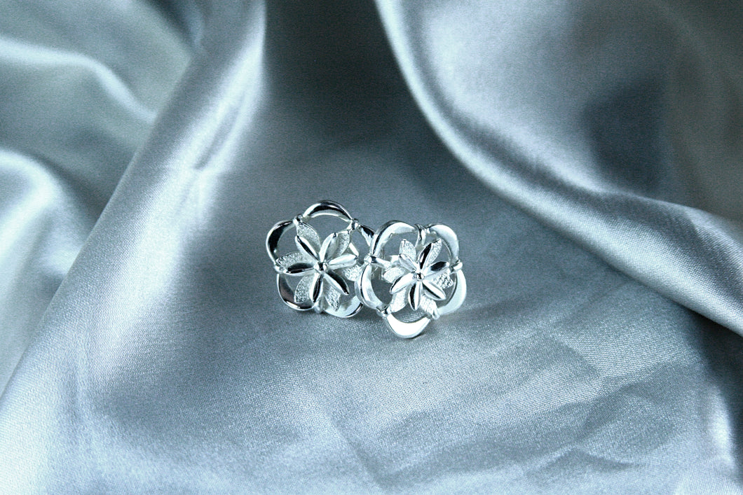 Flower Dual Tone Earrings